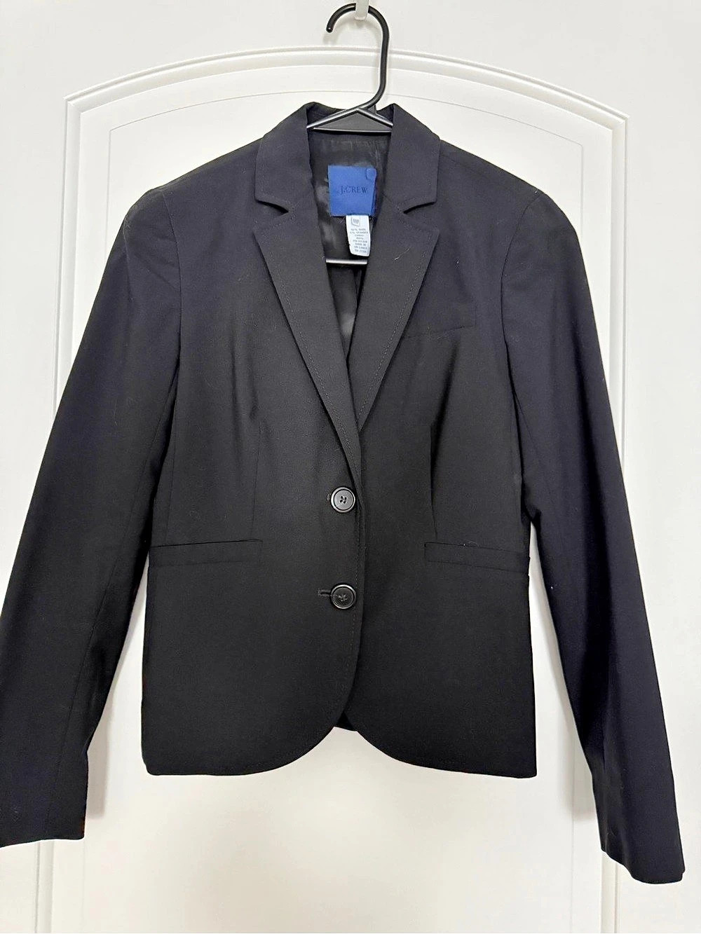J.Crew Wool Blend Two-Button Blazer Women's Black Blazer Size 00P